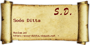 Soós Ditta névjegykártya